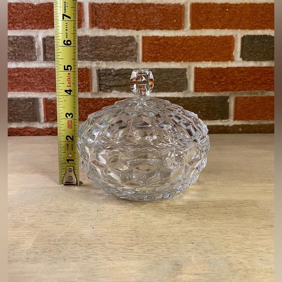 Vintage Indiana Glass Whitehall Cubist Clear Lidded Candy Dish‎ EUC - Picture 6 of 8